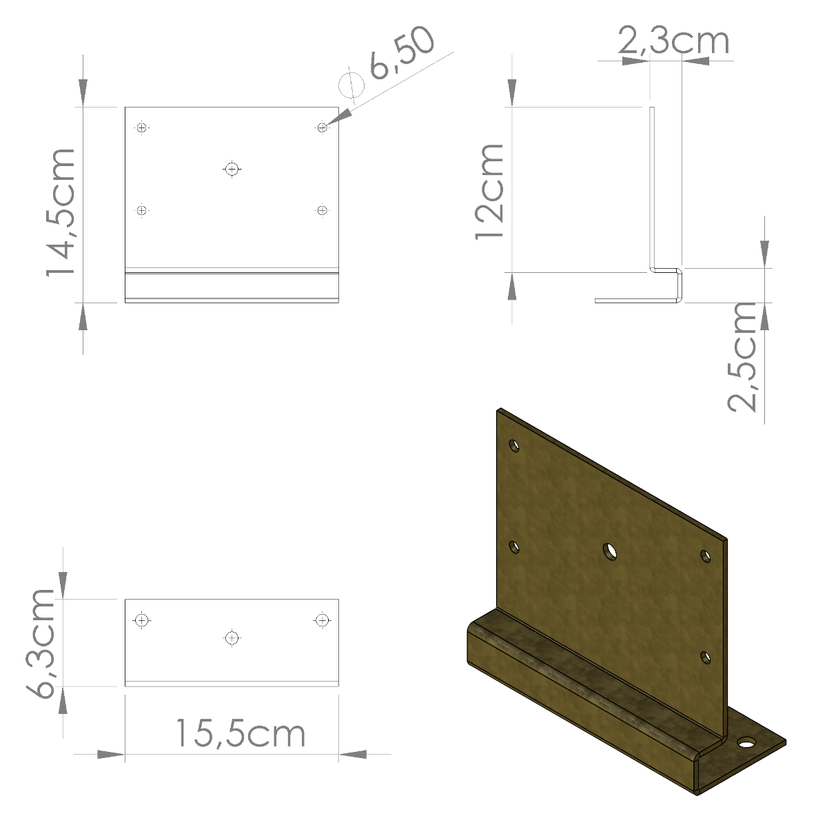 2 Staffe per pali in legno L15cm P15cm, spessore garantisce alta affidabilità